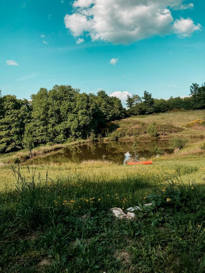 La Ferme Du Pont De Maumy, Cabane Au Bord De L'Etang Et Bain Nordique Busserolles Eksteriør billede